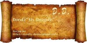 Donáth Dezső névjegykártya