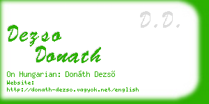dezso donath business card