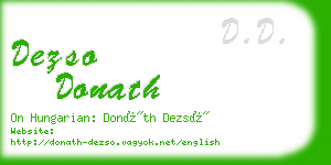 dezso donath business card